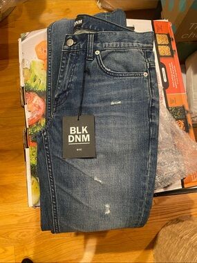 BLK DNM Unisex Slim Distressed Denim Jeans - Blueno offers